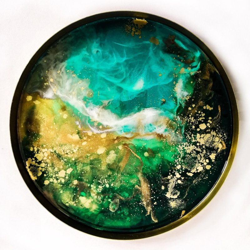 Marley Art Gold Circle Tray